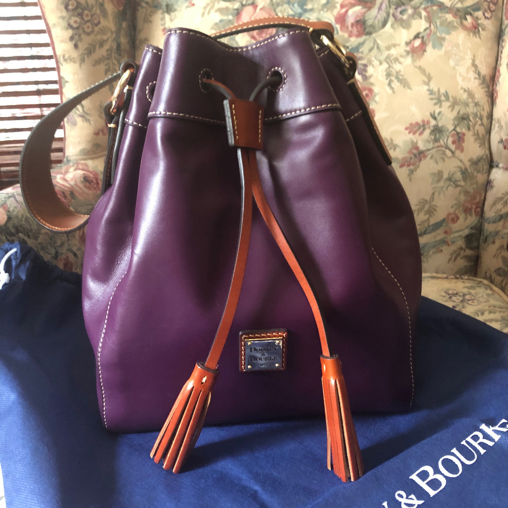 Dooney and Bourke Plum Keeghan Drawstring Bucket
